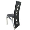 4pcs Long Backrest Square Hollow Decoration PU Leather Dining Chairs