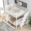 Full Over Full Bunk Bed With Two Drawers And Storage, White