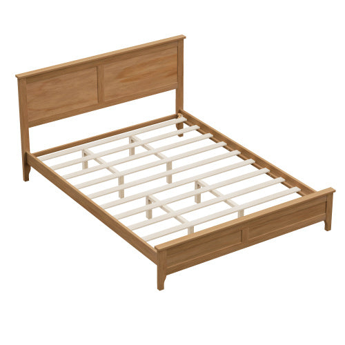 Modern Solid Wood Queen Size Platform Bed With Sturdy Wooden Slats Support,No Box Spring Needed, Seadrift