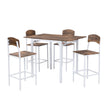 TOPMAX Farmhouse 5pc Counter Height Dining Set With Drop Leaf, White