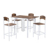 TOPMAX Farmhouse 5pc Counter Height Dining Set With Drop Leaf, White