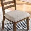Transitional Set Of 2pc Side Chairs Walnut Light Gray Ladder Back Chairs Solid Wood Polyester Fabric Upholstered Padded Seat Dining Room Furniture