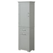 Tall Bathroom Storage Cabinet, Freestanding Storage Cabinet With Two Different Size Drawers And Adjustable Shelf, MDF Board With Painted Finish, Grey