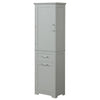Tall Bathroom Storage Cabinet, Freestanding Storage Cabinet With Two Different Size Drawers And Adjustable Shelf, MDF Board With Painted Finish, Grey