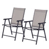 2-piece Patio Folding Chairs, Set With A Simple & Breathable Mesh, Dining Chair With Armrests, For Garden Yard, Camping