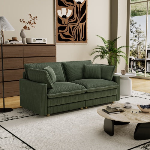 Modular Sectional Sofa,Deep Seat Couch For Living Room , 4 Pillow, Modern L-Shaped Sofa For Living Room Bedroom Apartment
