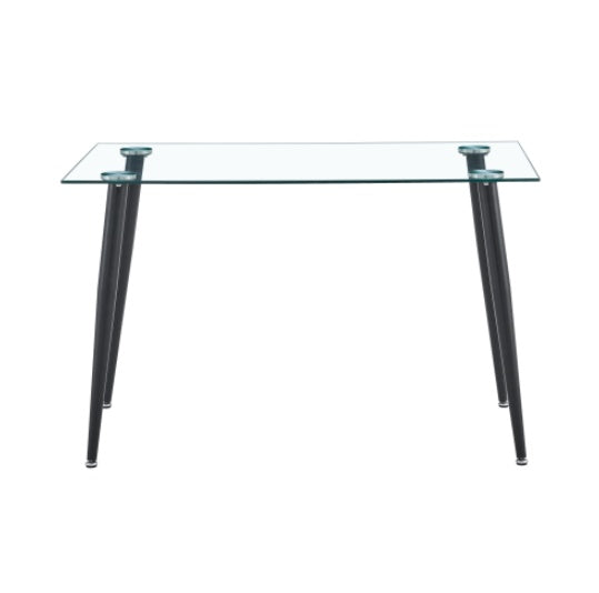 Glass Dinning Table 120 70 ,black Metal Leg , Dinning Table For 4 Seats Office Table Computer Desk