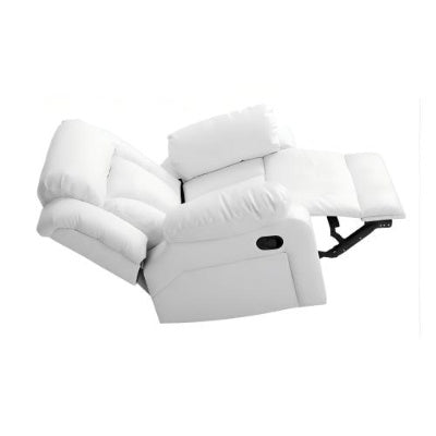 Elegant White Recliner With Padded Arms