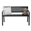 47 Inch PVC Mesh Backrest Black Iron Bench