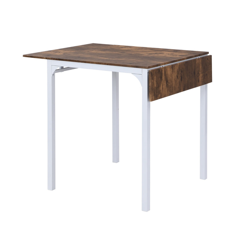 TOPMAX Farmhouse 5pc Counter Height Dining Set With Drop Leaf, White