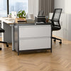 Lateral File Cabinet With 2 Drawer,Metal Wide Filing Cabinet With Lock And Business Card Slot For Home Office School Hanging Letter,Legal,F4,A4 Size Folders,Required Assembly,Black And Grey