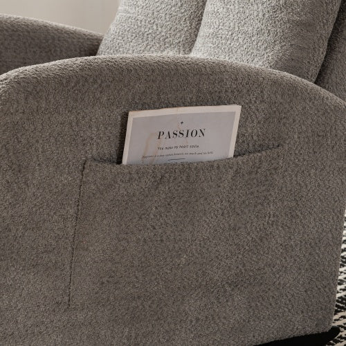 Accent Rocking Chair With Footrest High Back Rubber Wood Rocking Legs Bedroom Living Space