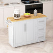 Kitchen Island Cart With Cabinet, 3 Drawers, Spice Rack, Towel Rack, 43.31  Wide