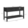 Raised Garden Bed, 47 X 22 X 31.5 In. Elevated Wood Planter Box With Storage Shelf, Drainage Holes, And Liner, Black