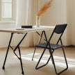4pcs Black, Cut-out Pattern, Courtyard Plastic Folding Chair
