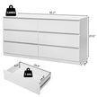 6 Drawer Double Dresser For Bedroom, Wide Storage Cabinet For Living Room Home Entryway, White