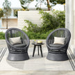 Set Of 2  26.7 Modern Gray Wicker Lounge Chair With Rattan And Iron Frame, Featuring A Stylish Round Design, Perfect For Living Room, Patio, Or Balcony Relaxation
