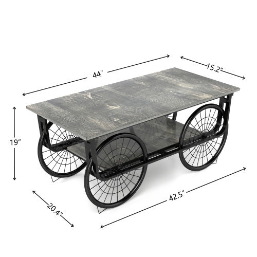 Modern Style Coffee Table Rectangle Coffee Table End Side Table Retro Design Coffee