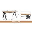 63x35.4Wood-Textured MDF Dining Table With Black A-Frame Legs.Density Board Sticker,Iron Pipe Spraying,Suitable For Various Occasions Such As Living Rooms, Kitchens, Terraces, Etc.