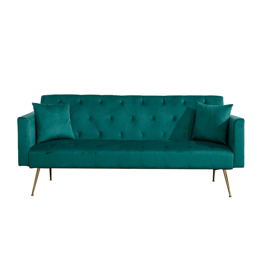 Modern Velvet  Sofa Bed Folding Futon For Lving Room