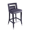 Suede Velvet Barstool With Nailheads Dining Room Chair2 Pcs Set - 30 Inch Seater Height