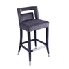 Suede Velvet Barstool With Nailheads Dining Room Chair2 Pcs Set - 30 Inch Seater Height