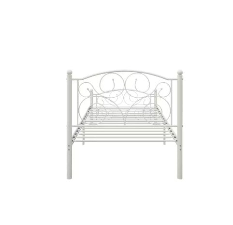 Twin Size Unique Flower Sturdy System Metal Bed Frame With Headboard And Footboard