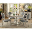 Transitional Antique White And Gray Side Chairs Set Of 2 Chairs Dining Room Furniture Padded Fabric Seat