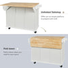 Kitchen Trolley With Rubberwood Folding Leaf Countertops