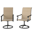 Patio Swivel Chairs Set Of 2, High Back Patio Dining Chairs With All-Weather Mesh For Backyard, Lawn, Garden, Brown