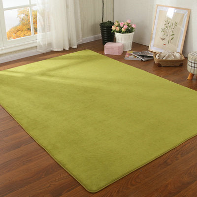 Thickened Solid Color Pattern Coral Fleece Carpet Modern Home Living Room Bedroom Bedside Tatami Crawling Mat Full-covered