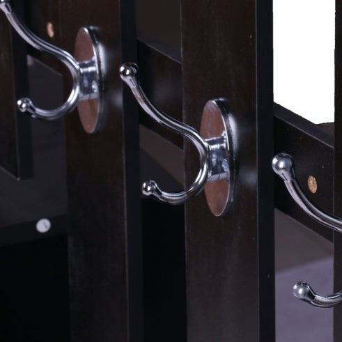 Three In One Combination Model Gate Cabinet With Shoe CabinetHang Shelf Mirror,Black