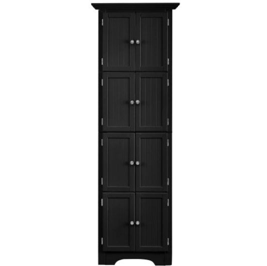 High Storage Cabinet With Door And 4 Shelves