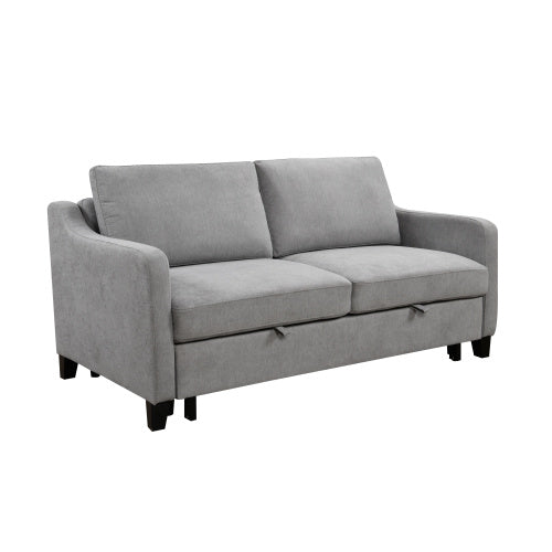 69 Inch 3-in-1 Convertible Queen Sofa Bed, Modern Fabric Love Seat Futon Sofa Sofa With Pull Out Bed, Small Love Seat Lounge Sofa With Reclining Back, Living Room Furniture,