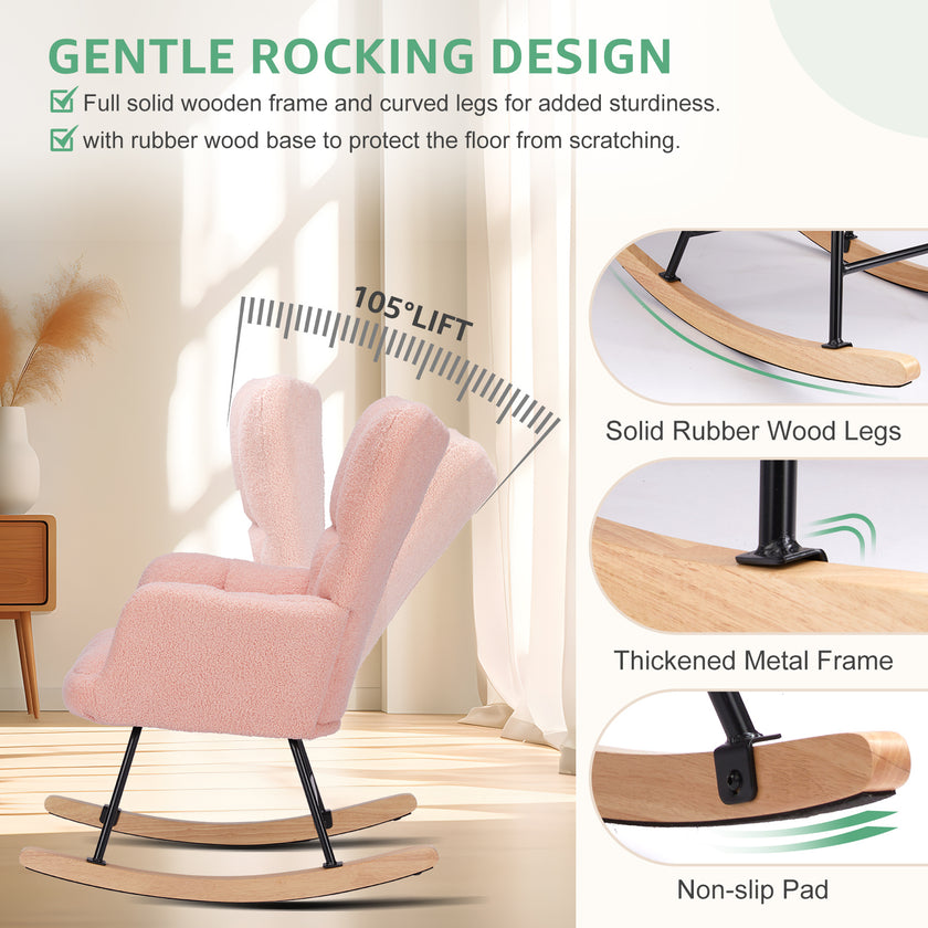 Teddy Fabric Gliding Rocking Chair