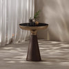 Tempered Glass Round Light Luxury Modern Solid Wood Side Table