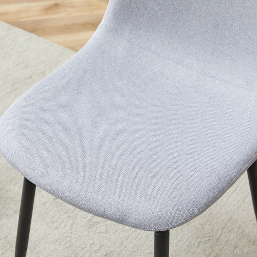 Comfortable Linen-Cotton Dining Chair Set - Four Pieces In Light Gray.Integrated Seat And Backrest,Linen-Cotton Material,Modern Home Matching.