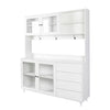 63W Large Kitchen Hutch Cabinet, Freestanding Pantry Cabinets Storage Kitchen Cupboard With 4 Doors, 4 Drawers & Microwave Shelf, White