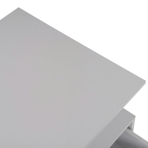 Modern White Rectangular LED Lights Coffee Table With 2 Drawers In 47.2