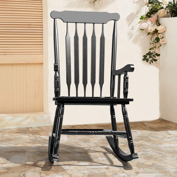 Black Poplar Windsor Wood Rocking Chair