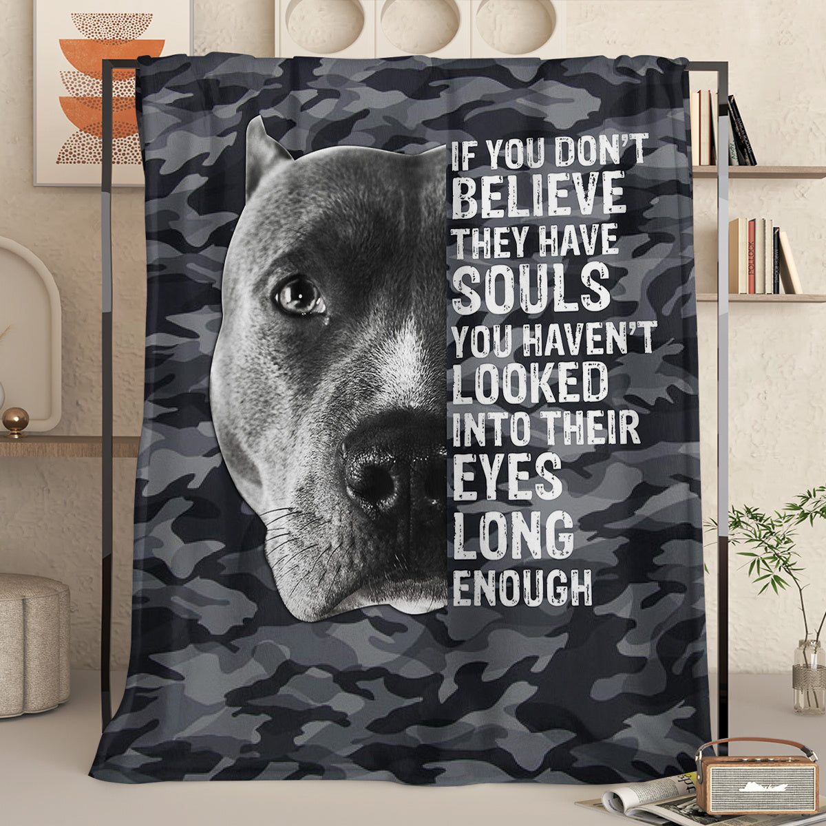 Black Dog Printed Flannel Throw Blanket Gray Camouflage Pattern Pattern Bedspread Cover Soft Lightweight For Home Bedroom Decor Festival Gifts 60x80 Inches
