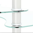 Transparent Oval Glass Coffee Table, Modern 3-Layer With Stainless Steel Leg