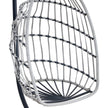 GRHeavy-Duty Iron Hanging Chair With Wicker Weave   Single Person Swing For Indoor  Outdoor Gray