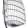 GRHeavy-Duty Iron Hanging Chair With Wicker Weave   Single Person Swing For Indoor  Outdoor Gray