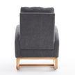 Accent Rocking Chair With Footrest High Back Rubber Wood Rocking Legs Bedroom Living Space 26.77D X 38.36W X 39.76H Inch