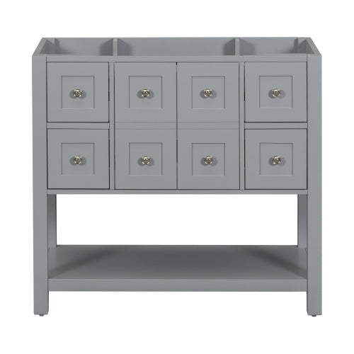 36'' Bathroom Vanity Without Sink,Free Standing Vanity Set With 4 Drawers& Soft Closing Doors,Solid Wood Frame Bathroom Storage Cabinet Only