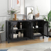 TREXM Sideboard With Rattan Door & Metal Handles For Living Room