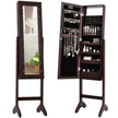 Mirrored Standing Jewelry Armoire Cabinet With LED Lights