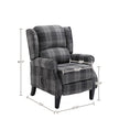 Vintage Armchair Sofa Comfortable Upholstered Leisure Chair  Recliner Chair For Living Room Grey Check