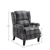 Vintage Armchair Sofa Comfortable Upholstered Leisure Chair  Recliner Chair For Living Room Grey Check